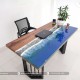 Blue sea epoxy tamarind wood desk