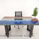 Blue sea epoxy tamarind wood desk