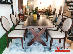 Walnut + Veneer luxury dining table set Walnut + Veneer luxury dining table set