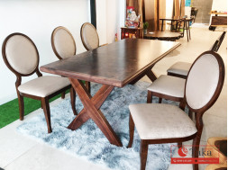 Walnut + Veneer luxury dining table set