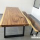 Natural tamarind wood table + bench set 2.4m