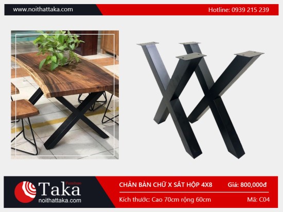 X-shaped 4×8 box iron table legs